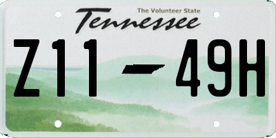 TN license plate Z1149H