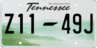 TN license plate Z1149J