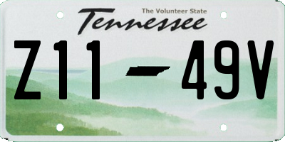 TN license plate Z1149V