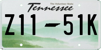 TN license plate Z1151K