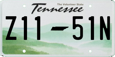 TN license plate Z1151N