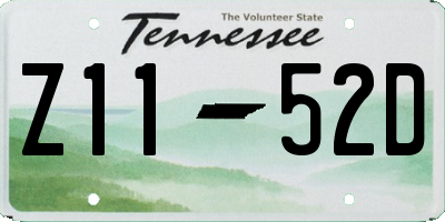 TN license plate Z1152D