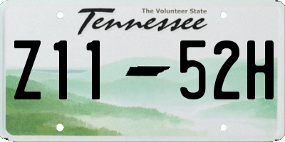 TN license plate Z1152H