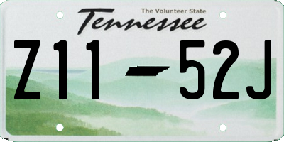 TN license plate Z1152J