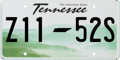 TN license plate Z1152S