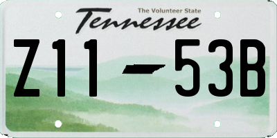 TN license plate Z1153B
