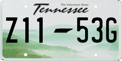 TN license plate Z1153G