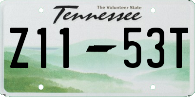 TN license plate Z1153T