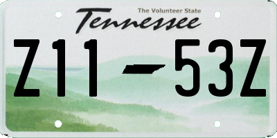 TN license plate Z1153Z