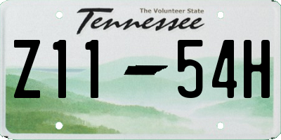 TN license plate Z1154H