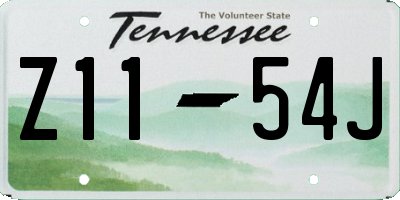 TN license plate Z1154J