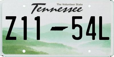 TN license plate Z1154L