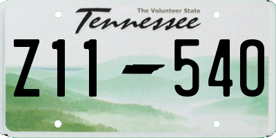 TN license plate Z1154O