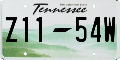 TN license plate Z1154W