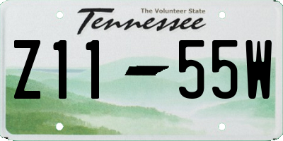 TN license plate Z1155W