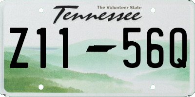 TN license plate Z1156Q