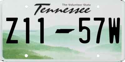 TN license plate Z1157W