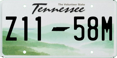 TN license plate Z1158M