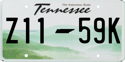 TN license plate Z1159K