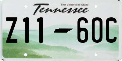 TN license plate Z1160C