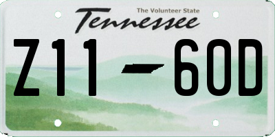TN license plate Z1160D