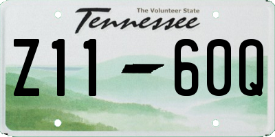 TN license plate Z1160Q