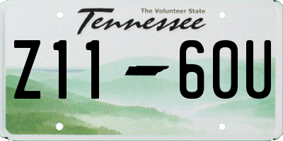 TN license plate Z1160U