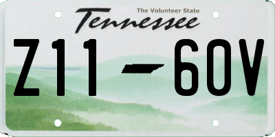 TN license plate Z1160V