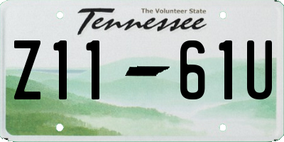 TN license plate Z1161U