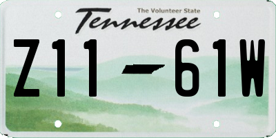 TN license plate Z1161W