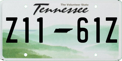 TN license plate Z1161Z