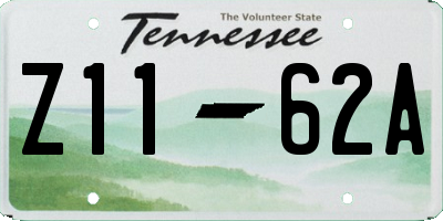 TN license plate Z1162A