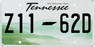 TN license plate Z1162D