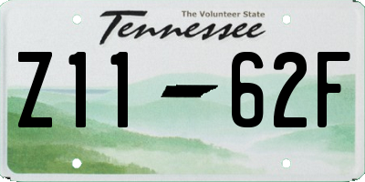 TN license plate Z1162F