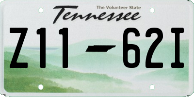 TN license plate Z1162I