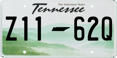 TN license plate Z1162Q