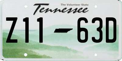 TN license plate Z1163D