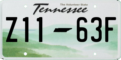 TN license plate Z1163F