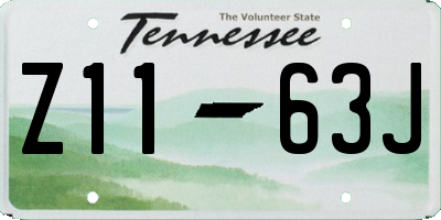 TN license plate Z1163J