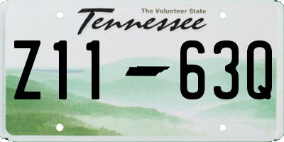TN license plate Z1163Q