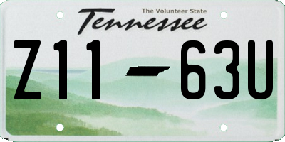 TN license plate Z1163U