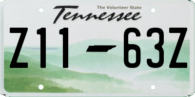 TN license plate Z1163Z