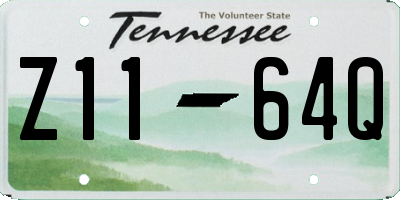 TN license plate Z1164Q