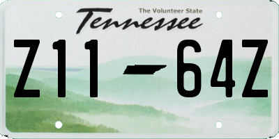 TN license plate Z1164Z