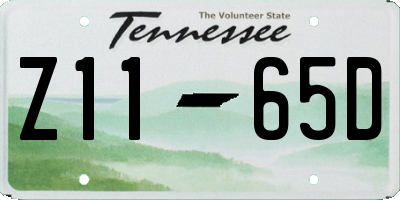 TN license plate Z1165D