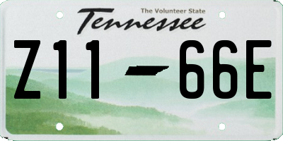 TN license plate Z1166E