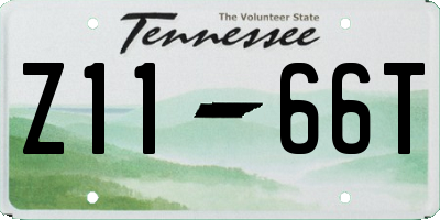 TN license plate Z1166T