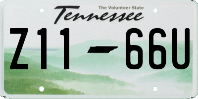 TN license plate Z1166U