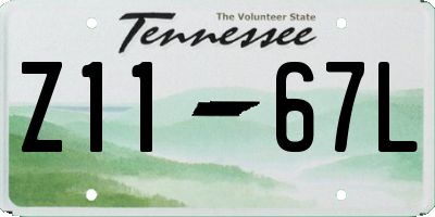 TN license plate Z1167L