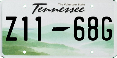 TN license plate Z1168G